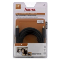 Hama HDMI kábel vidlica - vidlica, 1*, 3 m  (rozbalený)