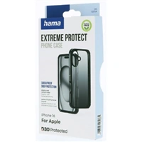 Hama Extreme Protect, kryt pre Apple iPhone 16, materiál D3O®, priehľadný čierny