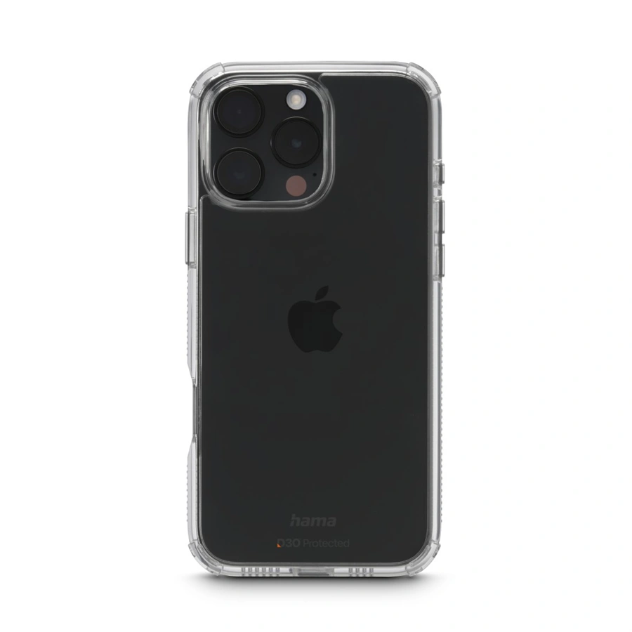 Hama Extreme Protect, kryt pre Apple iPhone 16 Pro Max, materiál D3O, nezažltne, priehľadný