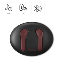 Hama Bluetooth slúchadlá Spirit Unchained, kôstky, ENC, Qi, červená/čierna