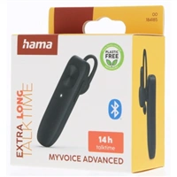 Hama MyVoice Advanced, Bluetooth Headset mono, pre 2 zariadenia, hlasový asistent (Siri, Google)