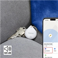 Hama lokalizačný čip/vyhľadávač kľúčov/predmetov, Apple Find My, certifikácia MFi, Bluetooth, biely