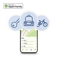 Hama lokalizačný čip/vyhľadávač kľúčov/predmetov, Apple Find My, certifikácia MFi, Bluetooth, biely