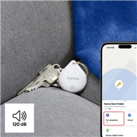 Hama lokalizačný čip/vyhľadávač kľúčov/predmetov, Apple Find My, certifikácia MFi, Bluetooth, biely