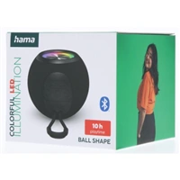 Hama Ball, Bluetooth reproduktor, 5 W, LED podsvietenie, AUX-in, USB-A, microSD slot, čierny