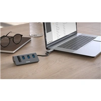 Hama USB hub a čítačka kariet, 5 portov, USB-C adaptér