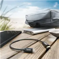 Hama MFi USB-C Lightning kábel pre Apple, 0,2 m, opletený, čierny