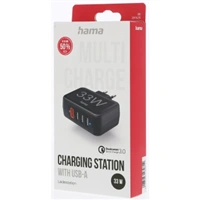 Hama rýchla sieťová USB nabíjačka 4x USB (1x QC), 33 W (rozbalený)