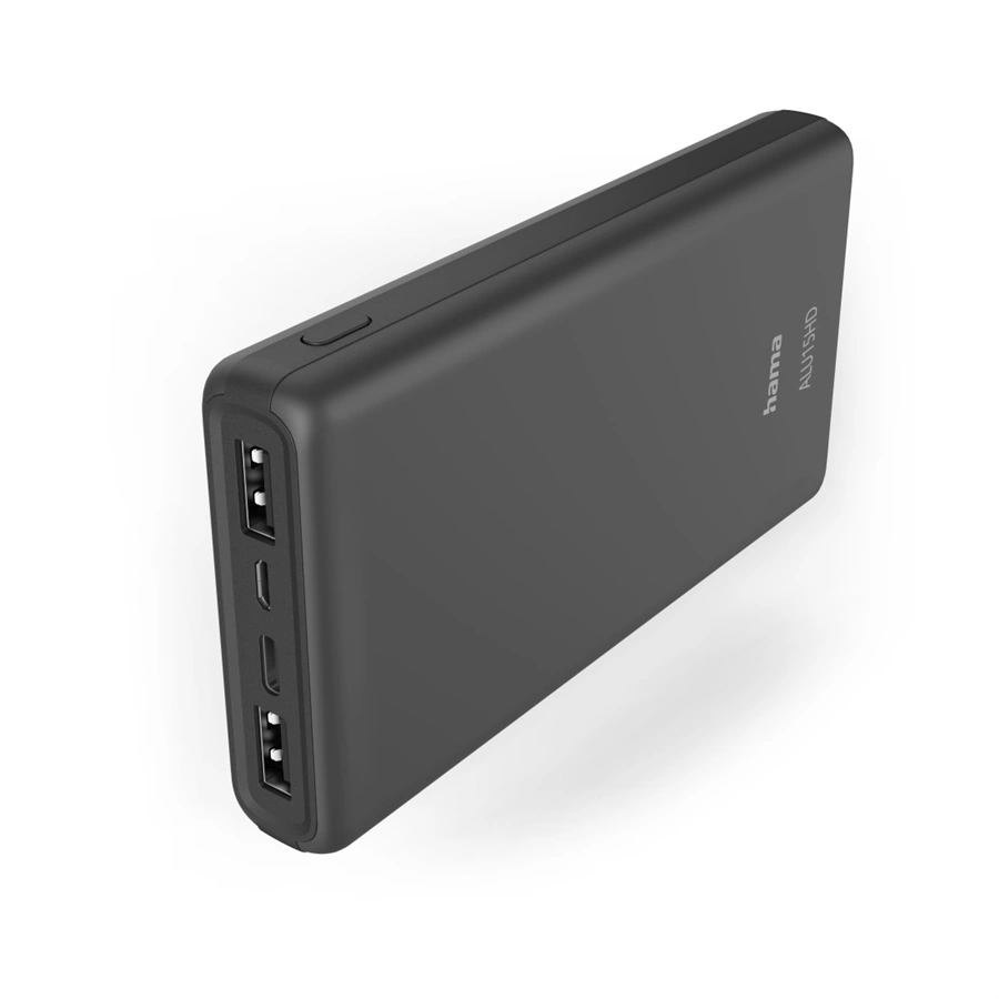 Hama ALU15HD, powerbanka, 15000 mAh, 3 výstupy 1x USB-C, 2x USB-A, hliníkové prevedenie (rozbalená)