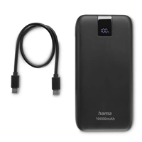 Hama PD 10 powerbanka, 10000 mAh, 3 výstupy: 2x USB-C, 1x USB-A, LED displej, PD, Qualcomm