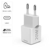 Hama rýchla USB nabíjačka, USB-C PD/QC 20 W, super-mini