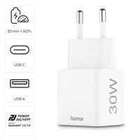 Hama rýchla USB nabíjačka USB-C + USB-A, PD/QC, 30 W (rozbalený)