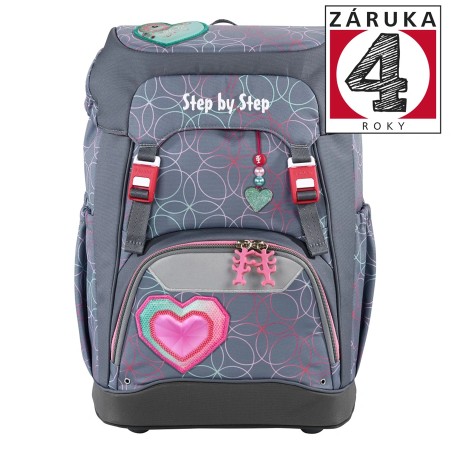 Školský batoh Step by Step GRADE Glitter Heart Hazle, AGR certifikát