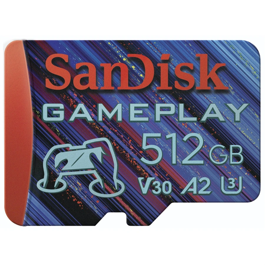 SanDisk GamePlay microSDXC UHS-I Card, 512 GB Gaming microSDXC, 190 MB/s, 130 MB