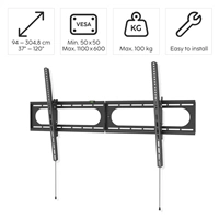 Hama nástenný držiak TV s uhlopriečkou až 120", 1100x600, naklápací, 100 kg