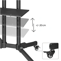 Hama podlahový TV stojan Trolley, pojazdný, 600x400 (2. akosť)