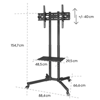 Hama podlahový TV stojan Trolley, pojazdný, 600x400 (2. akosť)