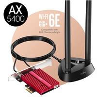 Cudy AX5400 Wi-Fi 6E PCI-Express sieťová karta, Tri-Band, ext. anténa so stojančekom (WE4000)