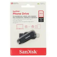 SanDisk Phone Drive USB-C/USB-A 512 GB 3.2 Gen 1, 100 MB/s, čierny