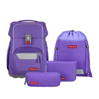 Školská aktovka pre prváčikov – 4 dielny set, Step by Step BASIS PURPLE KONFETTI,AGR