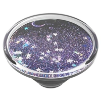 PopSockets PopTop Gen.2, Tidepool Galaxy Purple, fialové trblietky v kvapaline, výmenný vršok