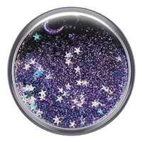 PopSockets PopTop Gen.2, Tidepool Galaxy Purple, fialové trblietky v kvapaline, výmenný vršok